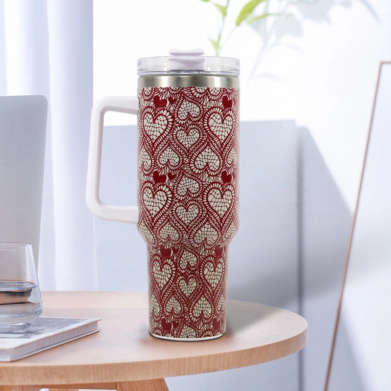 20 Pieces Red Heart and Flower Design Stainless Steel Thermos Cups | Drinkware & Thermoses