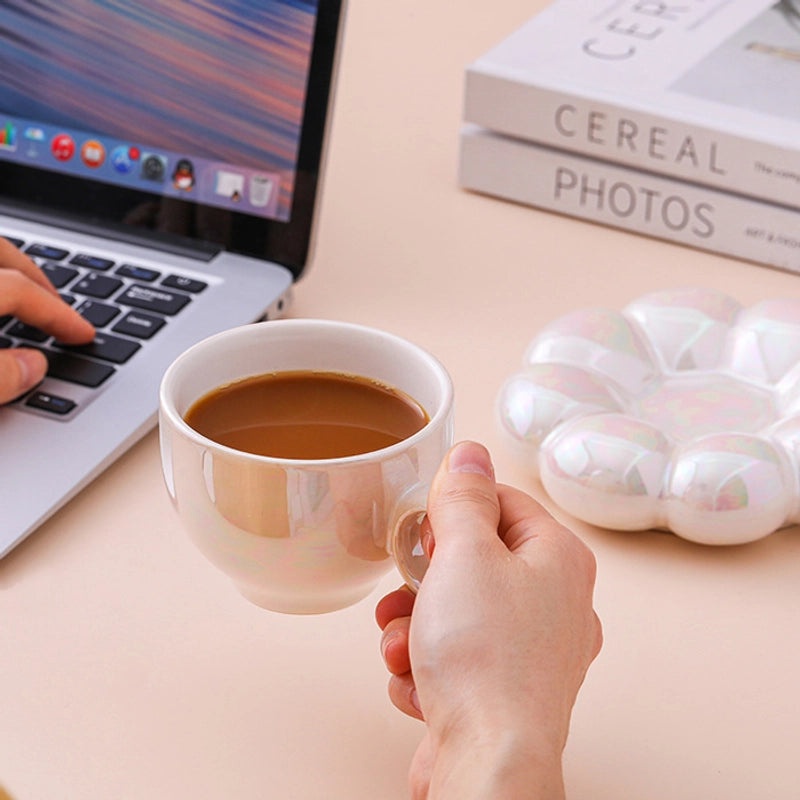 Cute Nordic Macaron Ceramic Coffee Cup and Saucer Set|Home & Kitchen Tableware