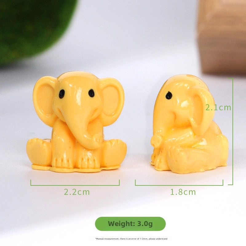 Mini Elephant Resin Figurine Cute Animal Desktop Ornament Micro Landscape Decoration|Home Decor Accessories