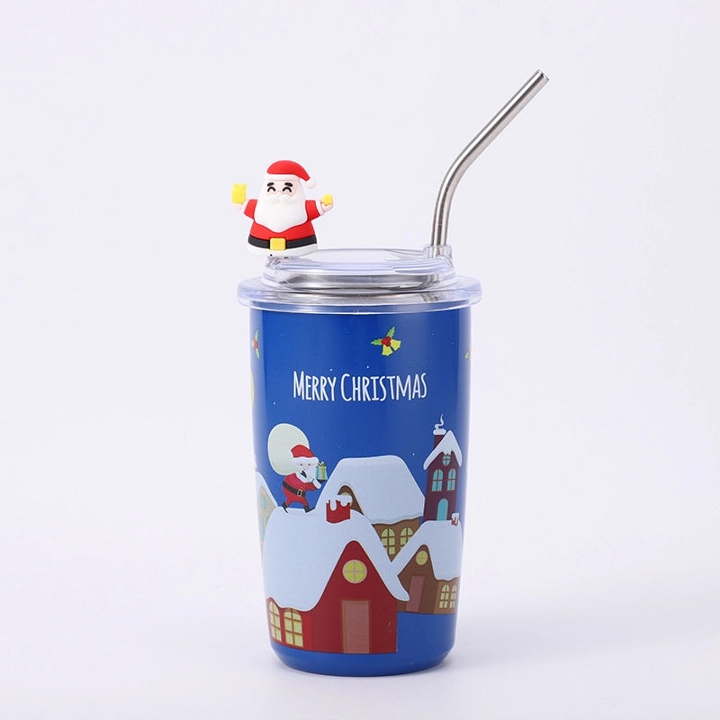 Christmas Santa Claus Snowman Stainless Steel Thermos Tumbler 304 Steel 1 Piece|Drinkware & Tumblers