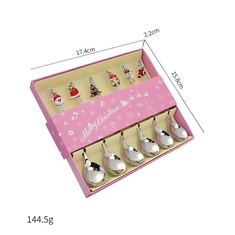 Christmas Tree Santa Claus and Elk Stainless Steel Tableware Set|Holiday Kitchen & Dining