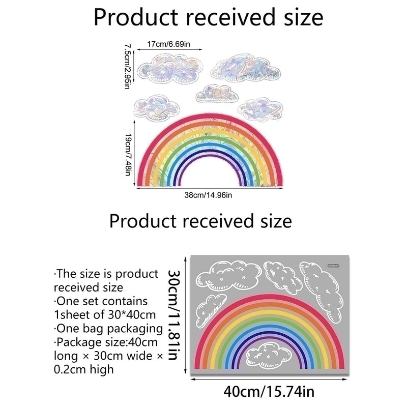 Adorable Rainbow PVC Wall Decal for Kids Room Decor|Home Decoration