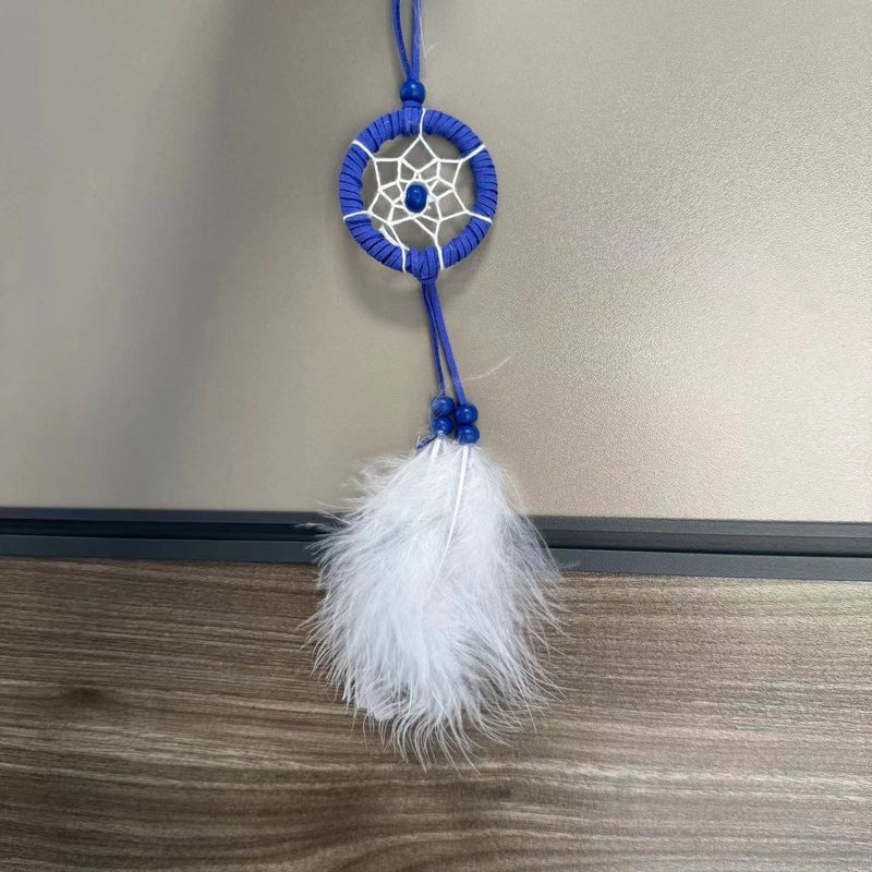 Bohemian Dream Catcher Keychain with Feather and Evil Eye Charm|Accessories & Keychains
