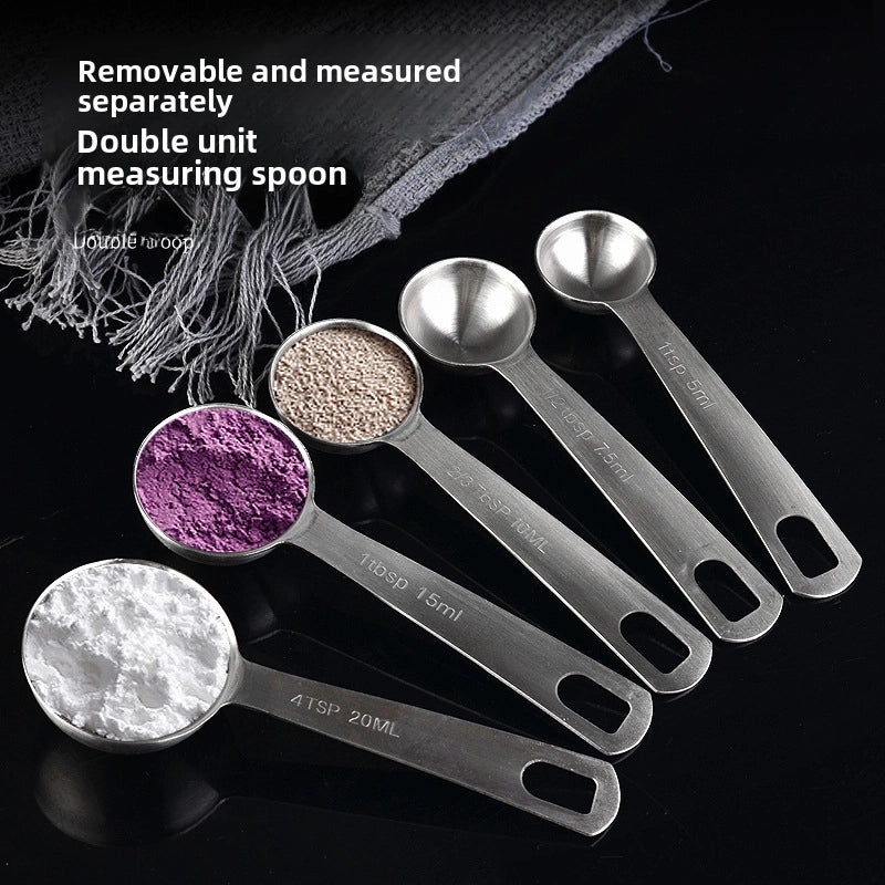 304 Stainless Steel Measuring Spoons Set of 5 for Baking Coffee and Kitchen Use|Kitchen Tools & Gadgets