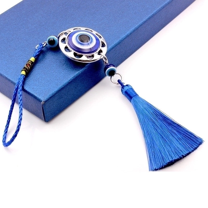 Personalized Blue Turkey Tassel Pendant with Hollow Circle Peach Heart Charm | Fashion Jewelry Accessories