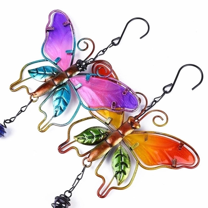 Whimsical Butterfly Metal Wind Chime Wall Decor|Outdoor Garden Hanging Ornaments