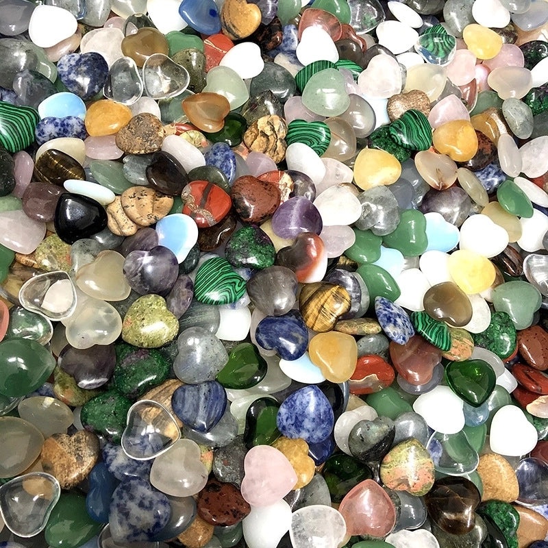 Pink Heart-Shaped Crystal Gemstone 2cm Handmade Decorative Ornament|Home Decor