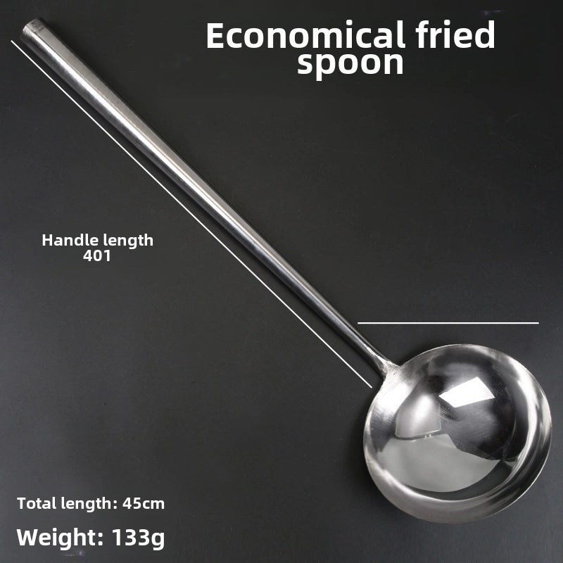 Stainless Steel Long Handle Spatula Chef Cooking Spoon Large Commercial Serving Porridge Spoon|Kitchen Utensils