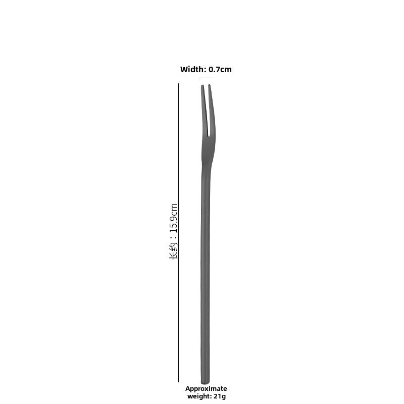 Japanese-style 304 Stainless Steel Long Handle Dessert Spoon Coffee Stirring Spoon Small Fruit Fork Ice Cream Spoon | Kitchen & Dining Utensils