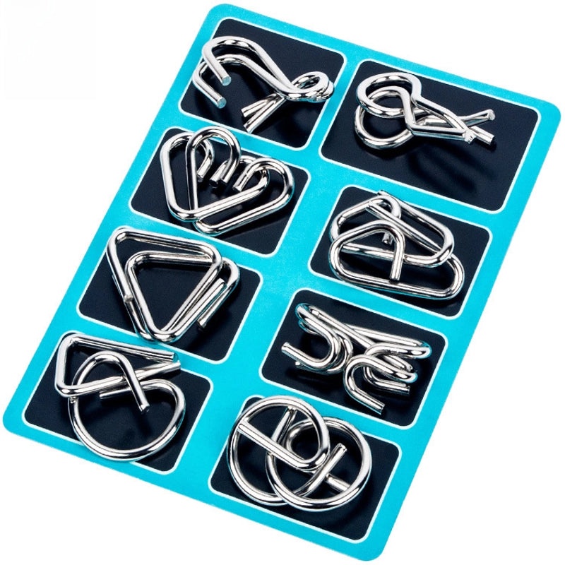 Metal Puzzle Buckle Set 8 Pieces | Educational Toys&Games