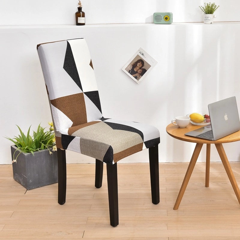 Minimalist Geometric Polyester Chair Cover for Casual Elegant Decor | Home Decor & Furniture Accessories