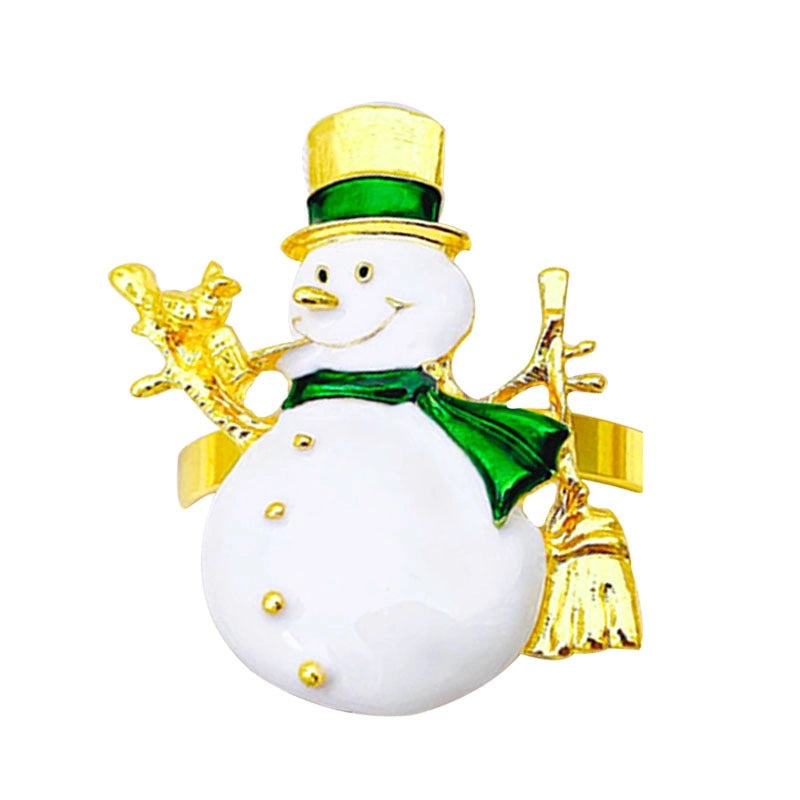 Christmas Cartoon Santa Claus Alloy Napkin Ring Casual Elegant Holiday Table Decor | Holiday Tableware