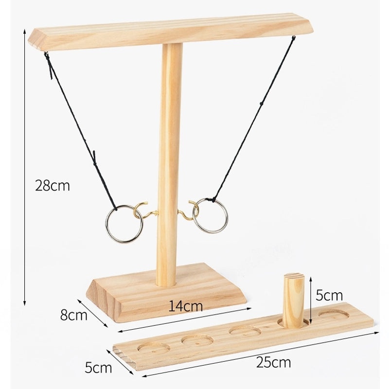 Wooden Ring Toss Game for Two Players | Interactive Hook and Ring Drinking Toy | Party Game | Outdoor Fun | Toys & Games