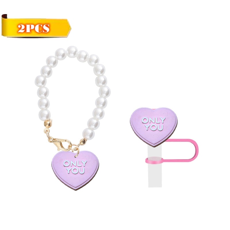 Red Heart Wing Silicone Straw Caps Cute Decorative Drink Accessories 2 or 3 Pieces Set|Drinkware Accessories