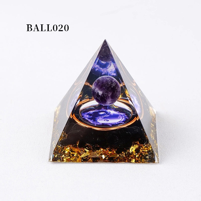 Minimalist Natural Crystal Pyramid Ornament Small Conical Decorative Crystal Piece|Home Decor Accessories