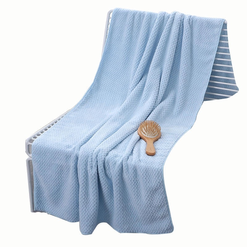 Pineapple Plaid Coral Velvet Bath Towel 70x140cm Large Adult Beach Towel High Density Printed Logo|Home & Living - Bath Textiles