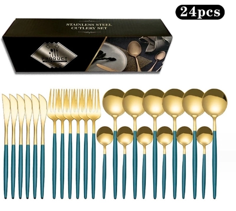 Elegant Solid Color Stainless Steel Cutlery Set 1 Piece|Kitchen & Dining