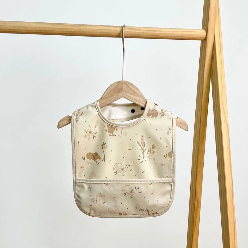 Waterproof Baby Bib with Cartoon Print Sleeveless PU Spit Bag Soft Infant Feeding Accessory|Baby Accessories