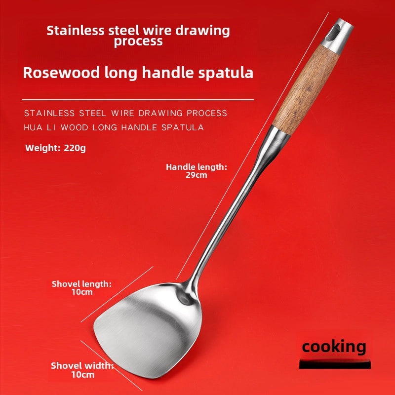 Stainless Steel Long Handle Spatula Chef Cooking Spoon Large Commercial Serving Porridge Spoon|Kitchen Utensils