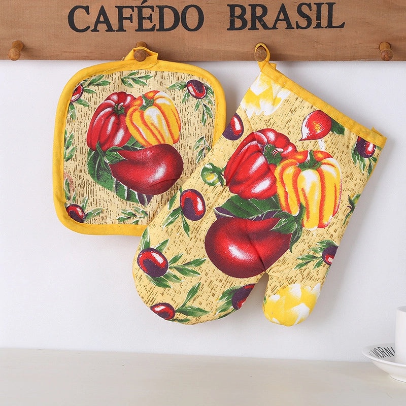 Heat Resistant Gloves with Pastoral Multiple Prints | Kitchen & Dining Accessories