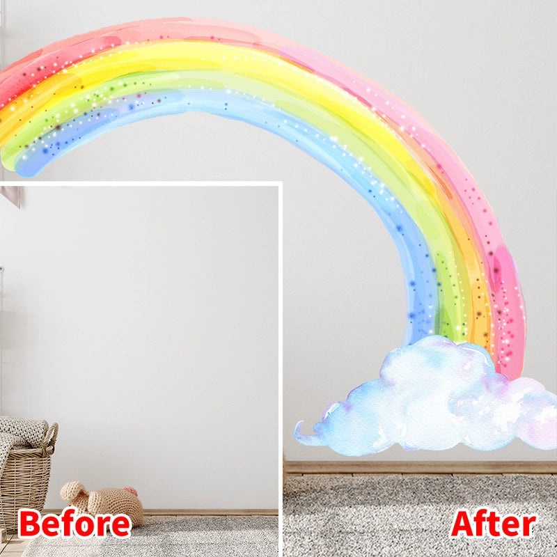 Colorful Rainbow Cloud PVC Wall Decal for Home Decor | Wall Stickers & Murals