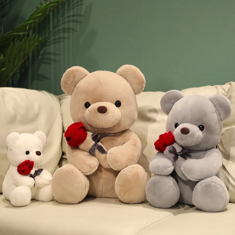 Cute Cartoon Rose Teddy Bear Plush Toy for Girls Valentine's Day Gift | Gifts & Plush Toys