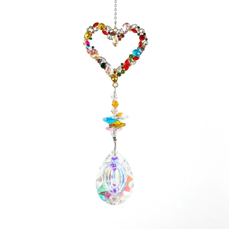 Modern Heart & Butterfly Crystal Suncatcher Wind Chime for Home Decor|Home Decor Accessories