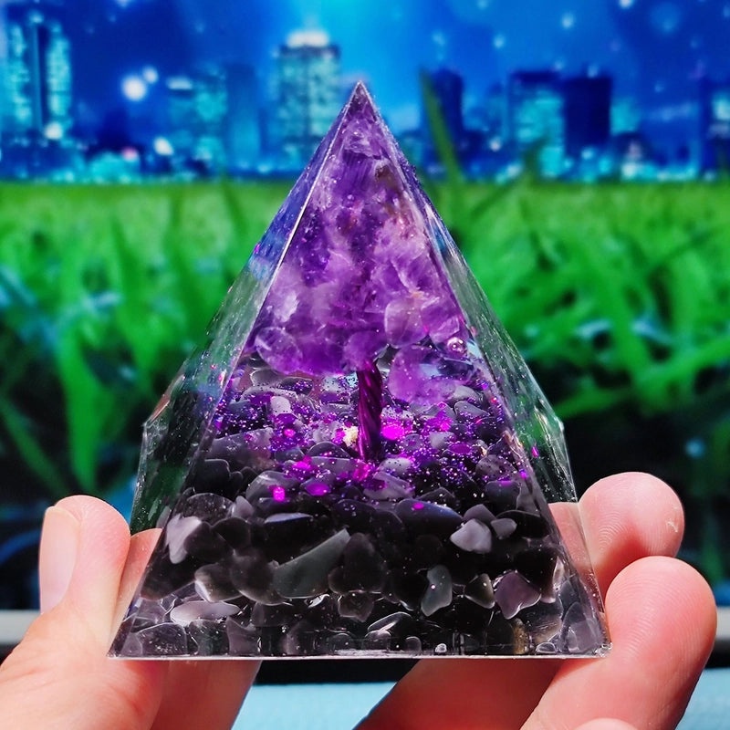Crystal Ball Gravel Pyramid Resin Crafts Desktop Decoration Unique Station Ornament|Home Decor