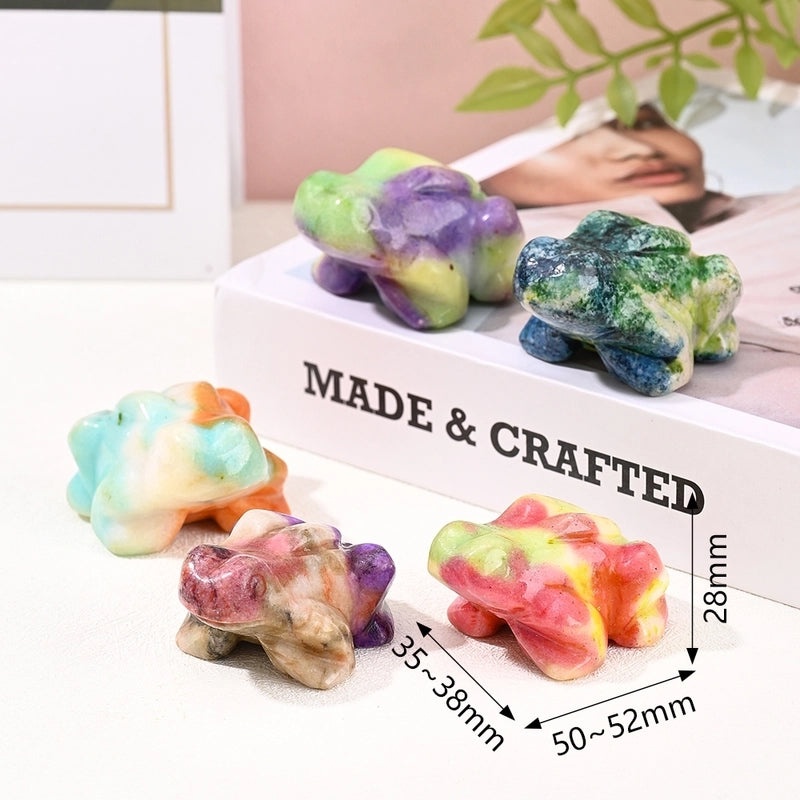 Handcrafted Minimalist Frog Figurine with Natural Stone | Home Decor Ornaments and Artificial Decorations|Home Decor