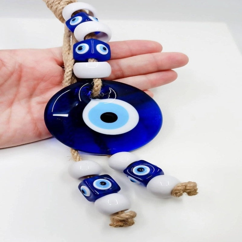 Handmade Turkish Blue Evil Eye Glass Pendant Wall Hanging | Home Decor Accessories