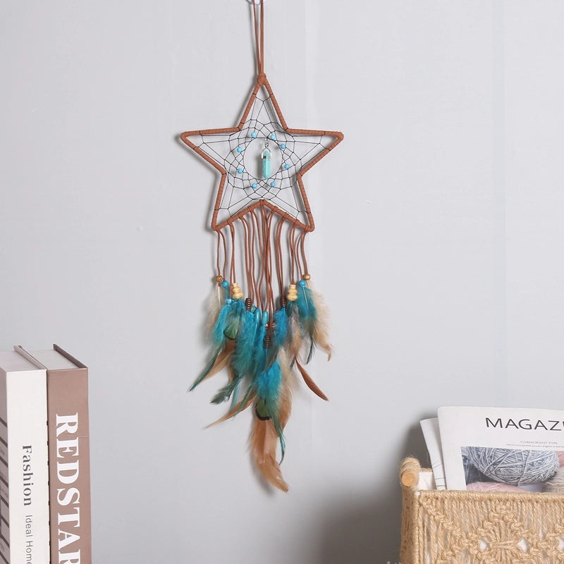 Minimalist Star Moon Feather Dreamcatcher Wall Hanging Decor|Home Decor & Wall Art