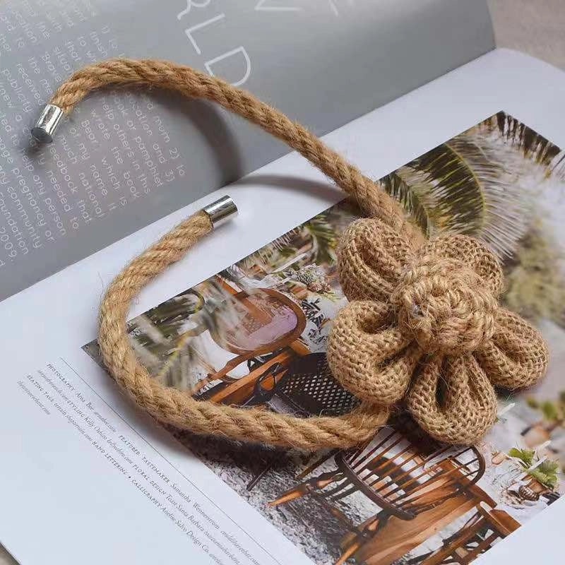Modern Simple Hemp Rope Curtain Tiebacks with Magnetic Buckle | Home Decor Accessories