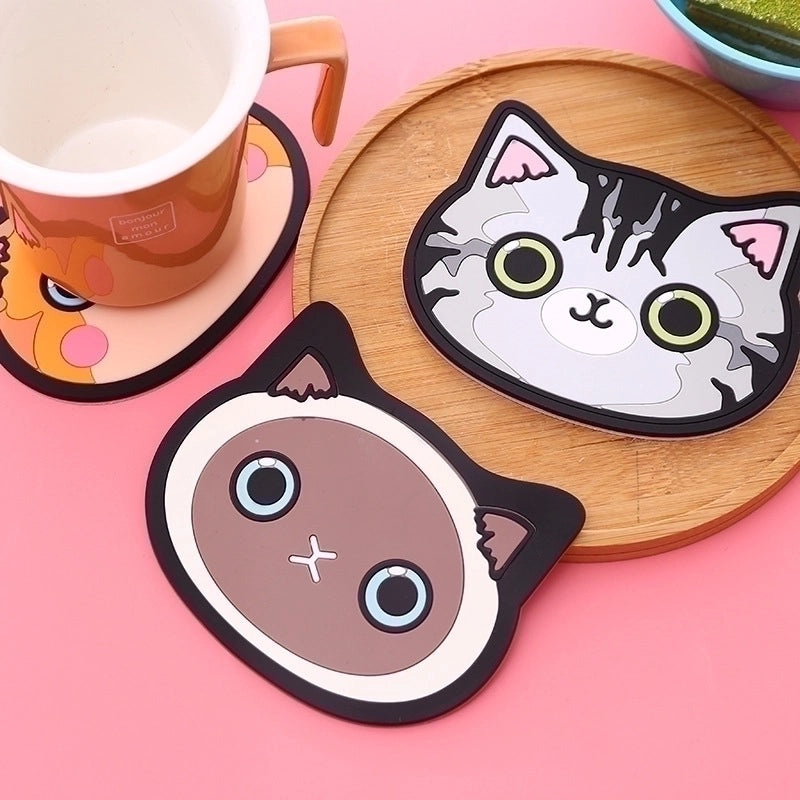 Adorable Cartoon Cat Silicone Placemat for Kids|Tableware & Dining Accessories