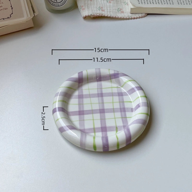 Charming Lattice Porcelain Plate Single Piece | Home Decor Tableware