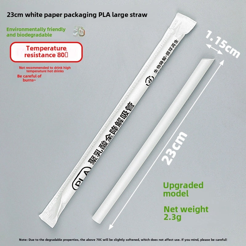 Biodegradable PLA Straws for Hot Drinks | Disposable Milk Tea Coffee Straws | Eco-Friendly Individually Packaged | Drinkware Accessories|Straws &