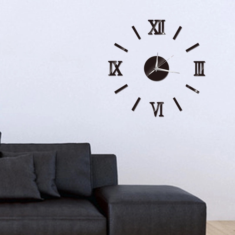 Explosive Roman Numeral Mirror Wall Clock Stickers DIY 3D Wall Clock Decor|Home Decor & Wall Clocks