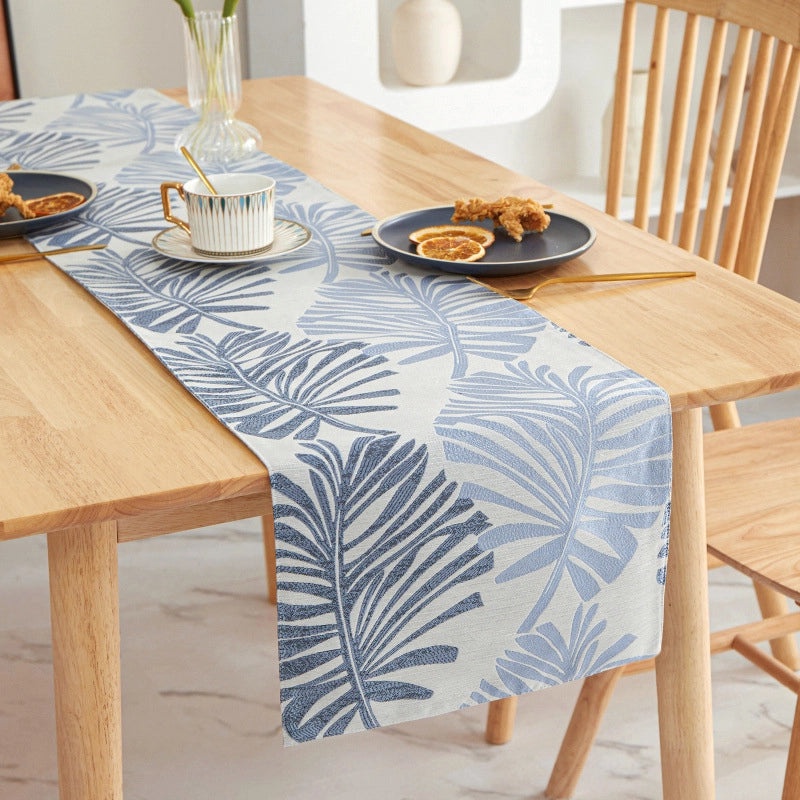 Elegant Minimalist Leaf Design Polyester Tablecloth for Casual and Formal Dining|Table Linens & Covers