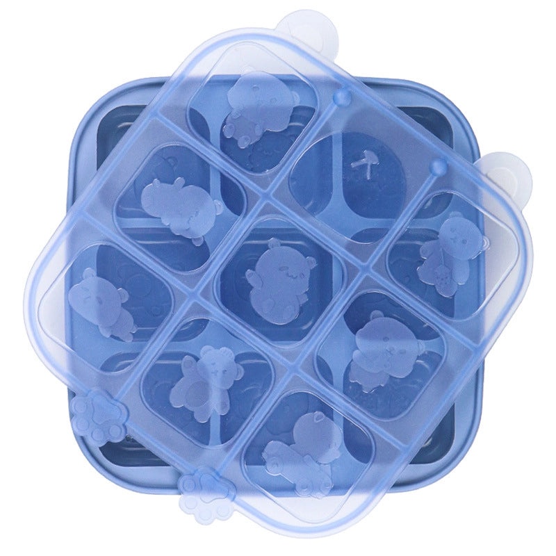 Silicone Baby Food Mould Rice Cake Steamed Cake Maker 9 Bear Shape Food Grade Grinding Tool|Baby Feeding Accessories