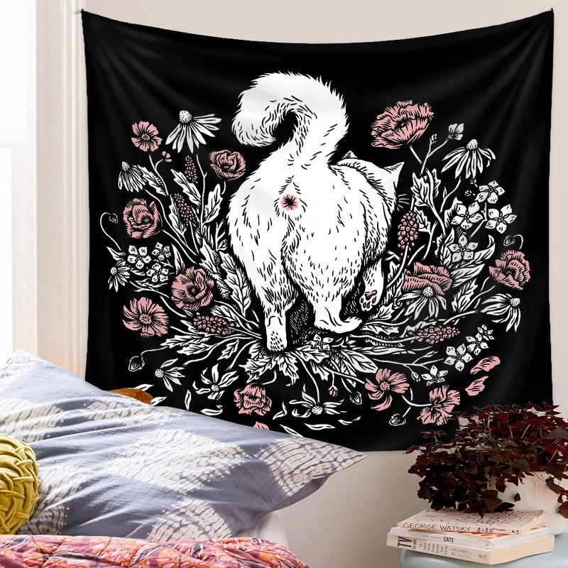 Black Cat Tapestry Wall Hanging for Home Decor|Home & Living