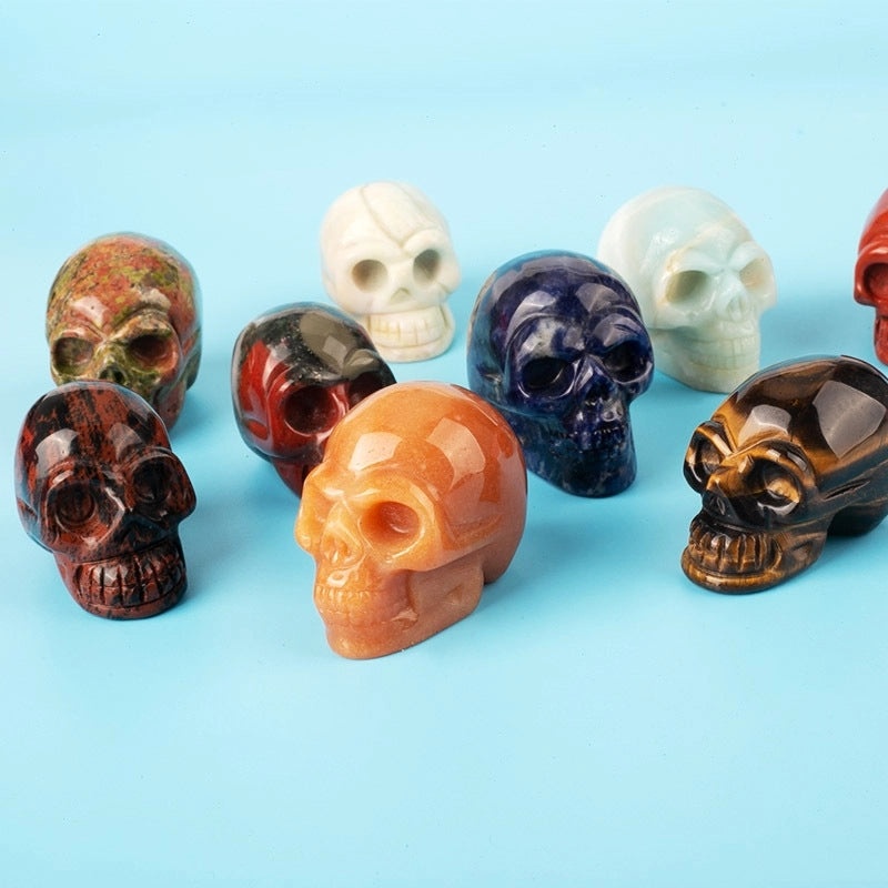 Minimalist Halloween Skull Gem Crystal Ornaments | Halloween Decorations