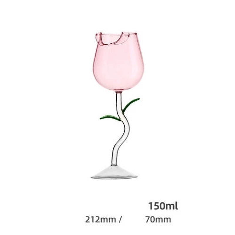 Elegant Botanical Glass Wine Cup 1 Piece | Drinkware & Bar Accessories