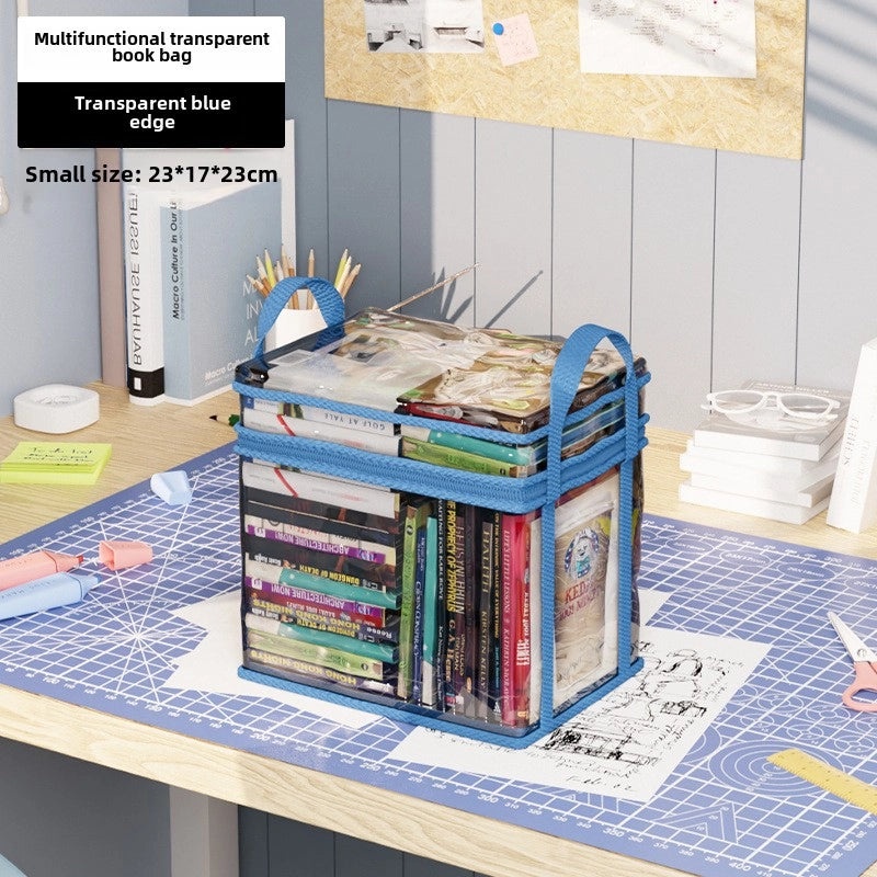 Transparent Foldable Book Storage Box for Student Dormitory Classroom | Home Storage & Organization