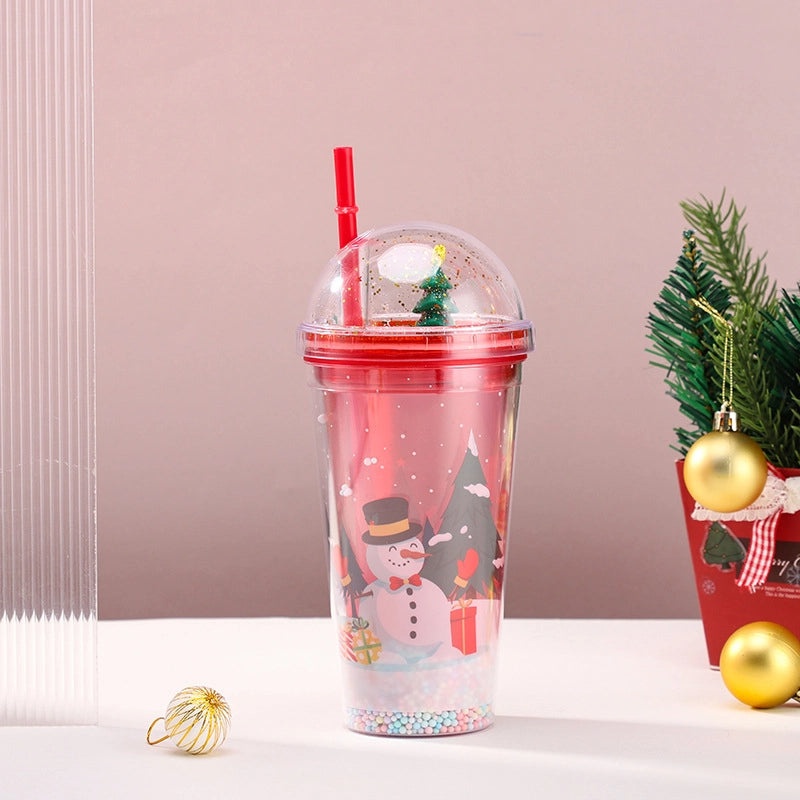 Holiday Christmas Tree Santa Snowman Plastic Water Bottle 1 Piece | Kitchen & Dining