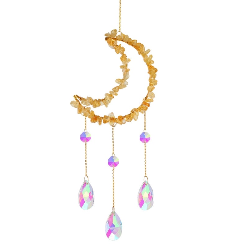 Elegant Moon Crystal Suncatcher Wind Chime for Home Decor|Home Decor & Accessories