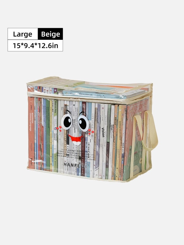 Transparent Foldable Book Storage Box for Student Dormitory Classroom | Home Storage & Organization