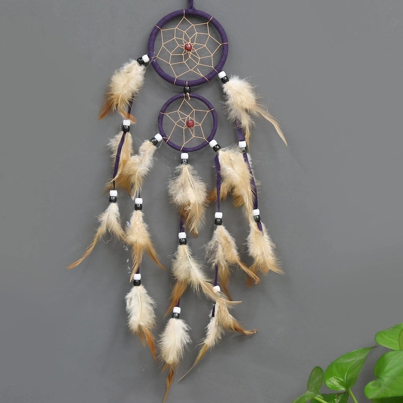 Indian Dreamcatcher Wind Chime with Double Ring Hanging Ornaments Bohemian Wall Decor | Home Decor