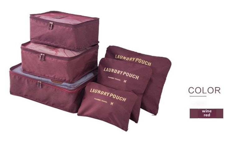 6-piece Korean Travel Storage Bag Set Oxford Cloth Organizer for Underwear Bra Shoes|Travel Accessories