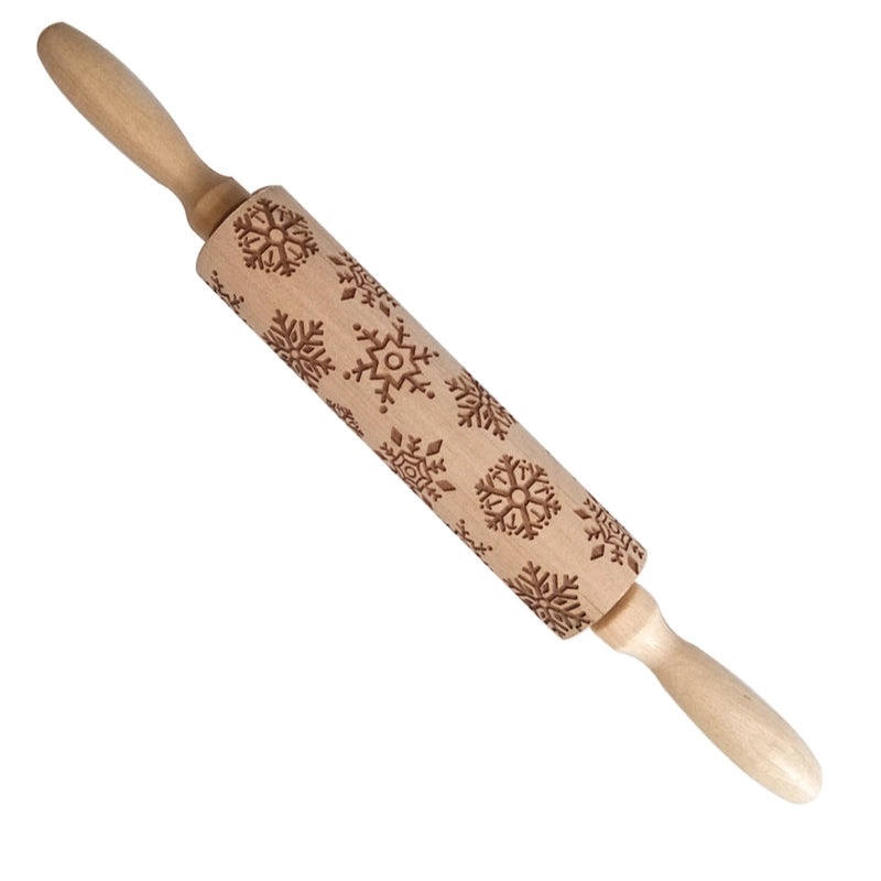 Christmas Elk Cartoon Rolling Pin Ethnic Style Theaceae Muhe | Kitchen Utensils & Baking Tools
