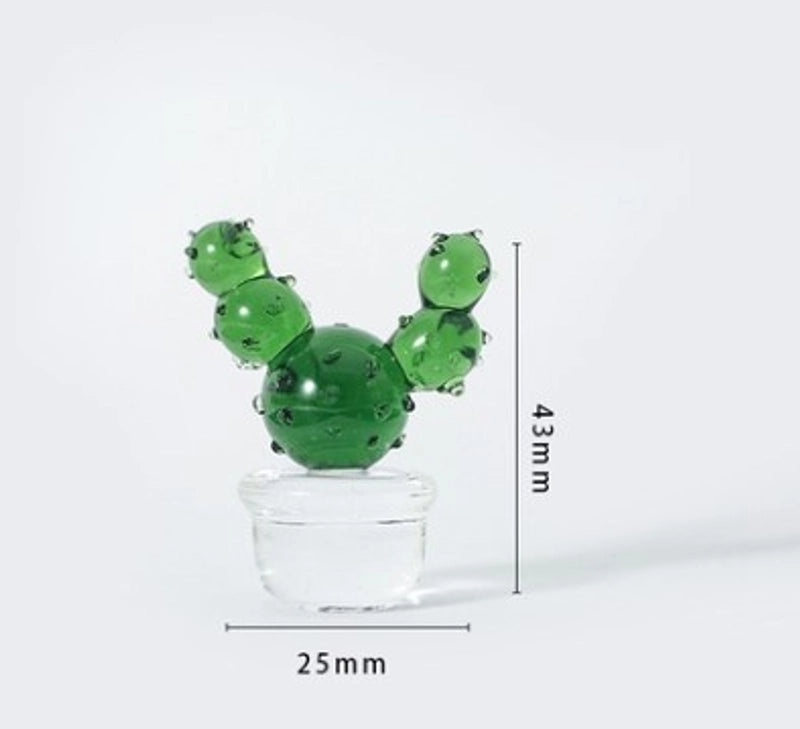 Creative Glass Cactus Plant Ornament for Desktop Home Decoration | Home Decor