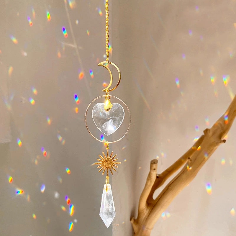 Geometric Moon Crystal Pendant Minimalist Wall Decor|Home Decor